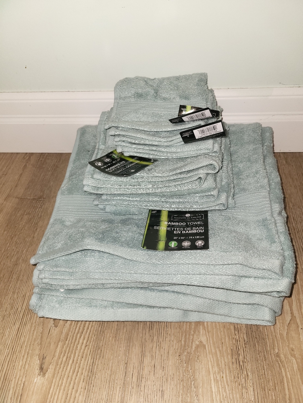 Light Teal Bamboo Towel Set